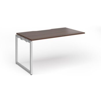 Connex Plus O Frame 1400 x 800 x 725mm Single Add On Bay - Silver Frame / Walnut Top - HCO148-AB-S-W