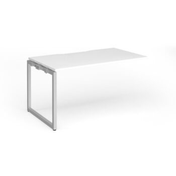 Connex Plus O Frame 1400 x 800 x 725mm Single Add On Bay - Silver Frame / White Top - HCO148-AB-S-WH
