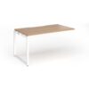 Connex Plus O Frame 1400 x 800 x 725mm Single Add On Bay - White Frame / Beech Top - HCO148-AB-WH-B
