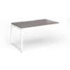 Connex Plus O Frame 1400 x 800 x 725mm Single Add On Bay - White Frame / Grey Oak Top - HCO148-AB-WH-GO