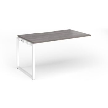 Connex Plus O Frame 1400 x 800 x 725mm Single Add On Bay - White Frame / Grey Oak Top - HCO148-AB-WH-GO