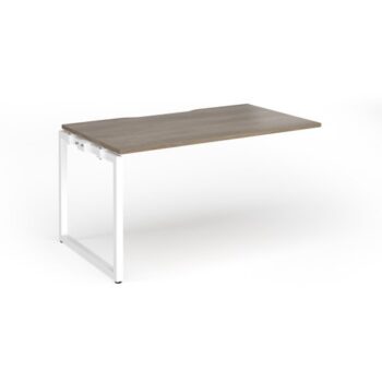 Connex Plus O Frame 1400 x 800 x 725mm Single Add On Bay - White Frame / Nebraska Oak Top - HCO148-AB-WH-NO