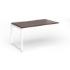 Connex Plus O Frame 1400 x 800 x 725mm Single Add On Bay - White Frame / Walnut Top - HCO148-AB-WH-W