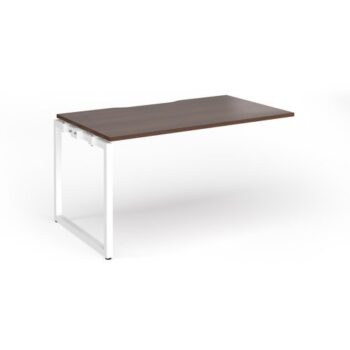 Connex Plus O Frame 1400 x 800 x 725mm Single Add On Bay - White Frame / Walnut Top - HCO148-AB-WH-W