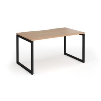Connex Plus O Frame 1400 x 800 x 725mm Single Desk - Black Frame / Beech Top - HCO148-K-B