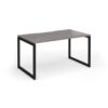 Connex Plus O Frame 1400 x 800 x 725mm Single Desk - Black Frame / Grey Oak Top - HCO148-K-GO