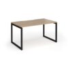 Connex Plus O Frame 1400 x 800 x 725mm Single Desk - Black Frame / Kendal Oak Top - HCO148-K-KO
