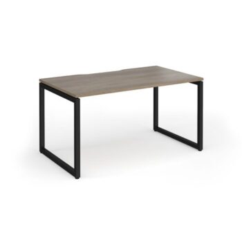 Connex Plus O Frame 1400 x 800 x 725mm Single Desk - Black Frame / Nebraska Oak Top - HCO148-K-NO