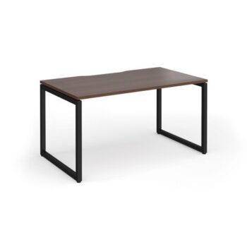 Connex Plus O Frame 1400 x 800 x 725mm Single Desk - Black Frame / Walnut Top - HCO148-K-W