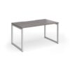 Connex Plus O Frame 1400 x 800 x 725mm Single Desk - Silver Frame / Grey Oak Top - HCO148-S-GO