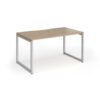 Connex Plus O Frame 1400 x 800 x 725mm Single Desk - Silver Frame / Kendal Oak Top - HCO148-S-KO