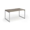 Connex Plus O Frame 1400 x 800 x 725mm Single Desk - Silver Frame / Nebraska Oak Top - HCO148-S-NO