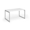 Connex Plus O Frame 1400 x 800 x 725mm Single Desk - Silver Frame / White Top - HCO148-S-WH