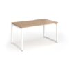 Connex Plus O Frame 1400 x 800 x 725mm Single Desk - White Frame / Beech Top - HCO148-WH-B