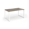 Connex Plus O Frame 1400 x 800 x 725mm Single Desk - White Frame / Nebraska Oak Top - HCO148-WH-NO