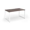 Connex Plus O Frame 1400 x 800 x 725mm Single Desk - White Frame / Walnut Top - HCO148-WH-W