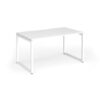 Connex Plus O Frame 1400 x 800 x 725mm Single Desk - White Frame / White Top - HCO148-WH-WH