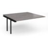 Connex Plus O Frame 1600 x 1600 x 725mm Back to Back Add On Bay - Black Frame / Grey Oak Top - HCO1616-AB-K-GO