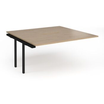 Connex Plus O Frame 1600 x 1600 x 725mm Back to Back Add On Bay - Black Frame / Kendal Oak Top - HCO1616-AB-K-KO
