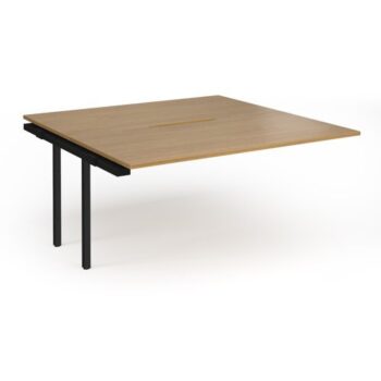 Connex Plus O Frame 1600 x 1600 x 725mm Back to Back Add On Bay - Black Frame / Oak Top - HCO1616-AB-K-O