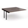 Connex Plus O Frame 1600 x 1600 x 725mm Back to Back Add On Bay - Black Frame / Walnut Top - HCO1616-AB-K-W