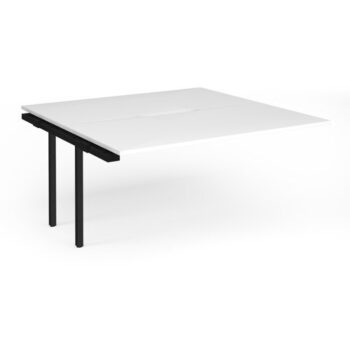 Connex Plus O Frame 1600 x 1600 x 725mm Back to Back Add On Bay - Black Frame / White Top - HCO1616-AB-K-WH