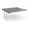 Connex Plus O Frame 1600 x 1600 x 725mm Back to Back Add On Bay - Silver Frame / Grey Oak Top - HCO1616-AB-S-GO