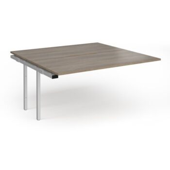 Connex Plus O Frame 1600 x 1600 x 725mm Back to Back Add On Bay - Silver Frame / Nebraska Oak Top - HCO1616-AB-S-NO