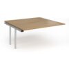 Connex Plus O Frame 1600 x 1600 x 725mm Back to Back Add On Bay - Silver Frame / Oak Top - HCO1616-AB-S-O