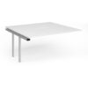 Connex Plus O Frame 1600 x 1600 x 725mm Back to Back Add On Bay - Silver Frame / White Top - HCO1616-AB-S-WH