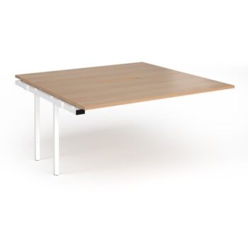 Connex Plus O Frame 1600 x 1600 x 725mm Back to Back Add On Bay - White Frame / Beech Top - HCO1616-AB-WH-B
