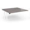 Connex Plus O Frame 1600 x 1600 x 725mm Back to Back Add On Bay - White Frame / Grey Oak Top - HCO1616-AB-WH-GO