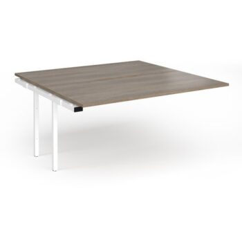Connex Plus O Frame 1600 x 1600 x 725mm Back to Back Add On Bay - White Frame / Nebraska Oak Top - HCO1616-AB-WH-NO