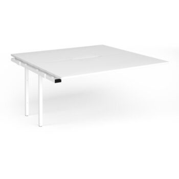 Connex Plus O Frame 1600 x 1600 x 725mm Back to Back Add On Bay - White Frame / White Top - HCO1616-AB-WH-WH