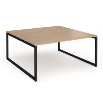 Connex Plus O Frame 1600 x 1600 x 725mm Back to Back Desk ( 2 x 1600mm ) - Black Frame / Beech Top - HCO1616-K-B