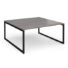 Connex Plus O Frame 1600 x 1600 x 725mm Back to Back Desk ( 2 x 1600mm ) - Black Frame / Grey Oak Top - HCO1616-K-GO