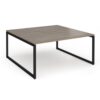 Connex Plus O Frame 1600 x 1600 x 725mm Back to Back Desk ( 2 x 1600mm ) - Black Frame / Nebraska Oak Top - HCO1616-K-NO