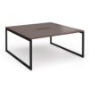 Connex Plus O Frame 1600 x 1600 x 725mm Back to Back Desk ( 2 x 1600mm ) - Black Frame / Walnut Top - HCO1616-K-W
