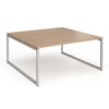 Connex Plus O Frame 1600 x 1600 x 725mm Back to Back Desk ( 2 x 1600mm ) - Silver Frame / Beech Top - HCO1616-S-B