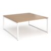Connex Plus O Frame 1600 x 1600 x 725mm Back to Back Desk ( 2 x 1600mm ) - White Frame / Beech Top - HCO1616-WH-B