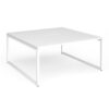 Connex Plus O Frame 1600 x 1600 x 725mm Back to Back Desk ( 2 x 1600mm ) - White Frame / White Top - HCO1616-WH-WH