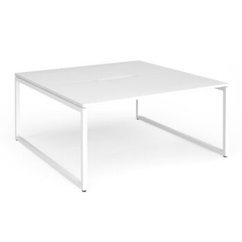 Connex Plus O Frame 1600 x 1600 x 725mm Back to Back Desk ( 2 x 1600mm ) - White Frame / White Top - HCO1616-WH-WH