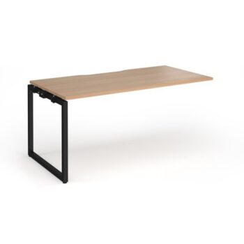 Connex Plus O Frame 1600 x 800 x 725mm Single Add On Bay - Black Frame / Beech Top - HCO168-AB-K-B