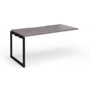 Connex Plus O Frame 1600 x 800 x 725mm Single Add On Bay - Black Frame / Grey Oak Top - HCO168-AB-K-GO