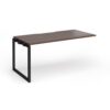 Connex Plus O Frame 1600 x 800 x 725mm Single Add On Bay - Black Frame / Walnut Top - HCO168-AB-K-W