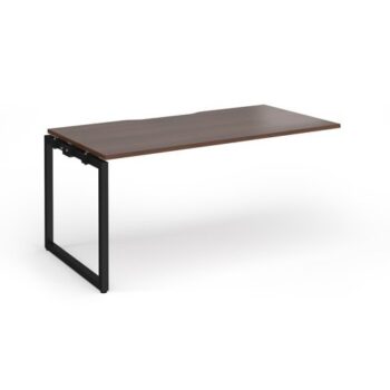 Connex Plus O Frame 1600 x 800 x 725mm Single Add On Bay - Black Frame / Walnut Top - HCO168-AB-K-W