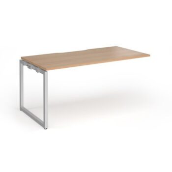 Connex Plus O Frame 1600 x 800 x 725mm Single Add On Bay - Silver Frame / Beech Top - HCO168-AB-S-B