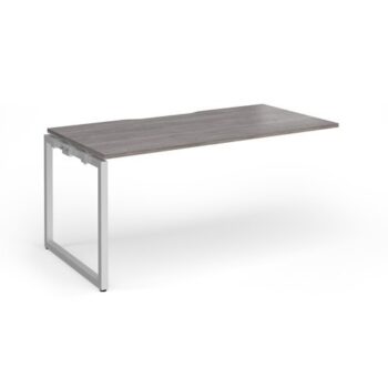 Connex Plus O Frame 1600 x 800 x 725mm Single Add On Bay - Silver Frame / Grey Oak Top - HCO168-AB-S-GO