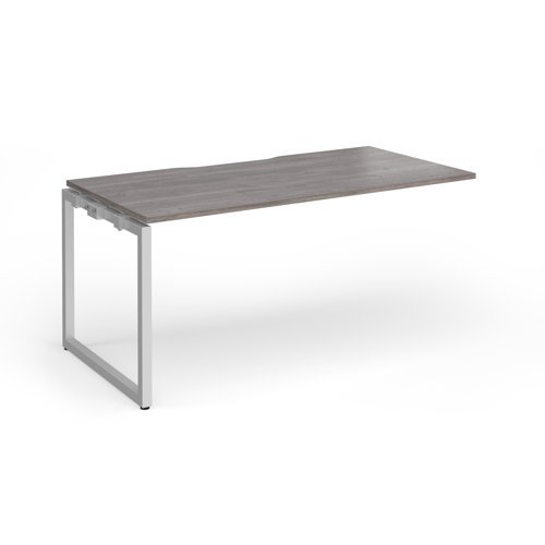 Connex Plus O Frame 1600 x 800 x 725mm Single Add On Bay - Silver Frame / Grey Oak Top - HCO168-AB-S-GO