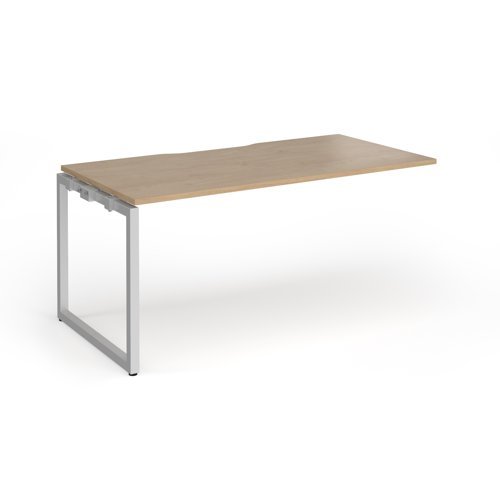 Connex Plus O Frame 1600 x 800 x 725mm Single Add On Bay - Silver Frame / Kendal Oak Top - HCO168-AB-S-KO